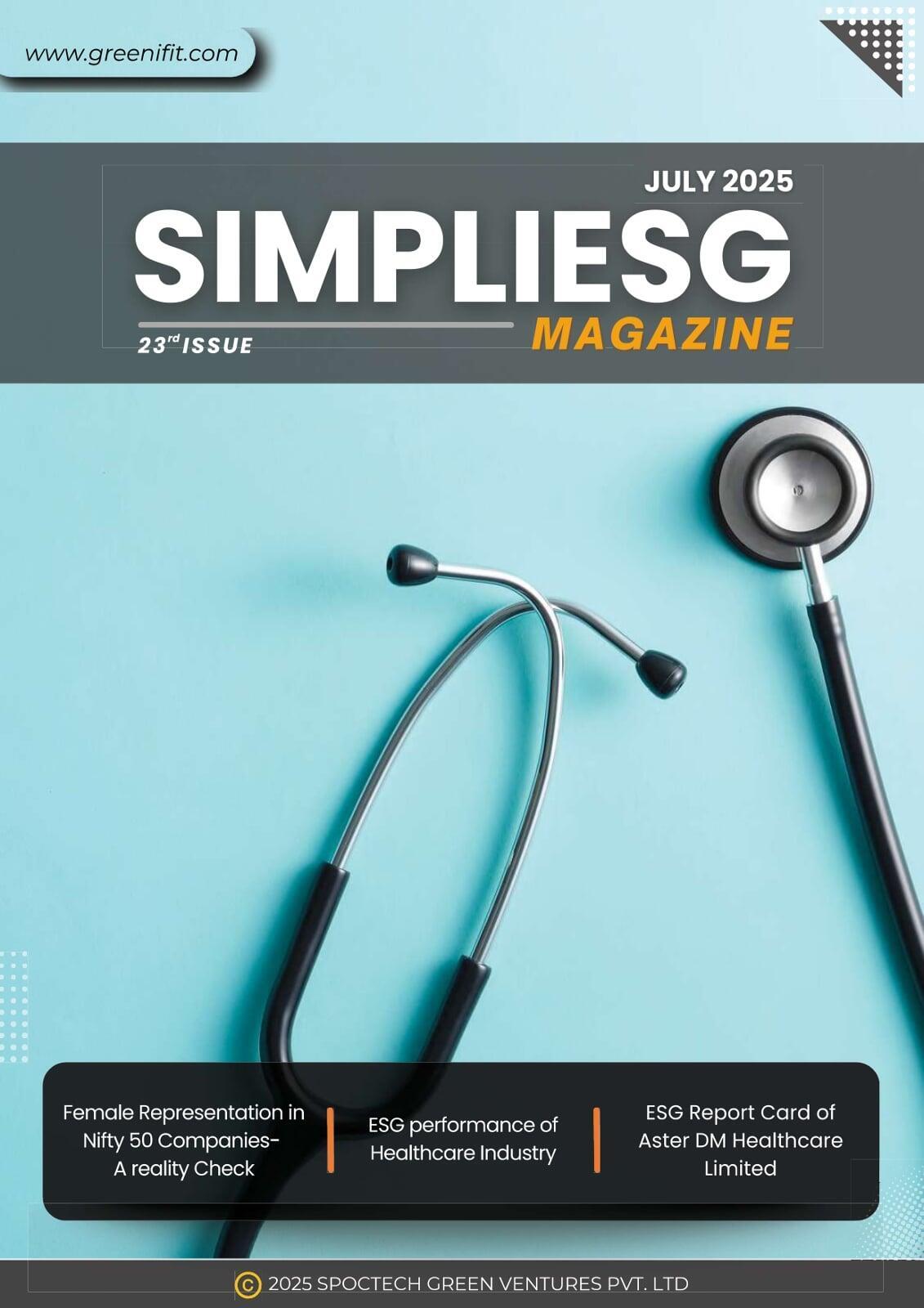 SimpliESG Magazine July 2025 – Healthcare sector and women’s representation in Nifty 50 companies